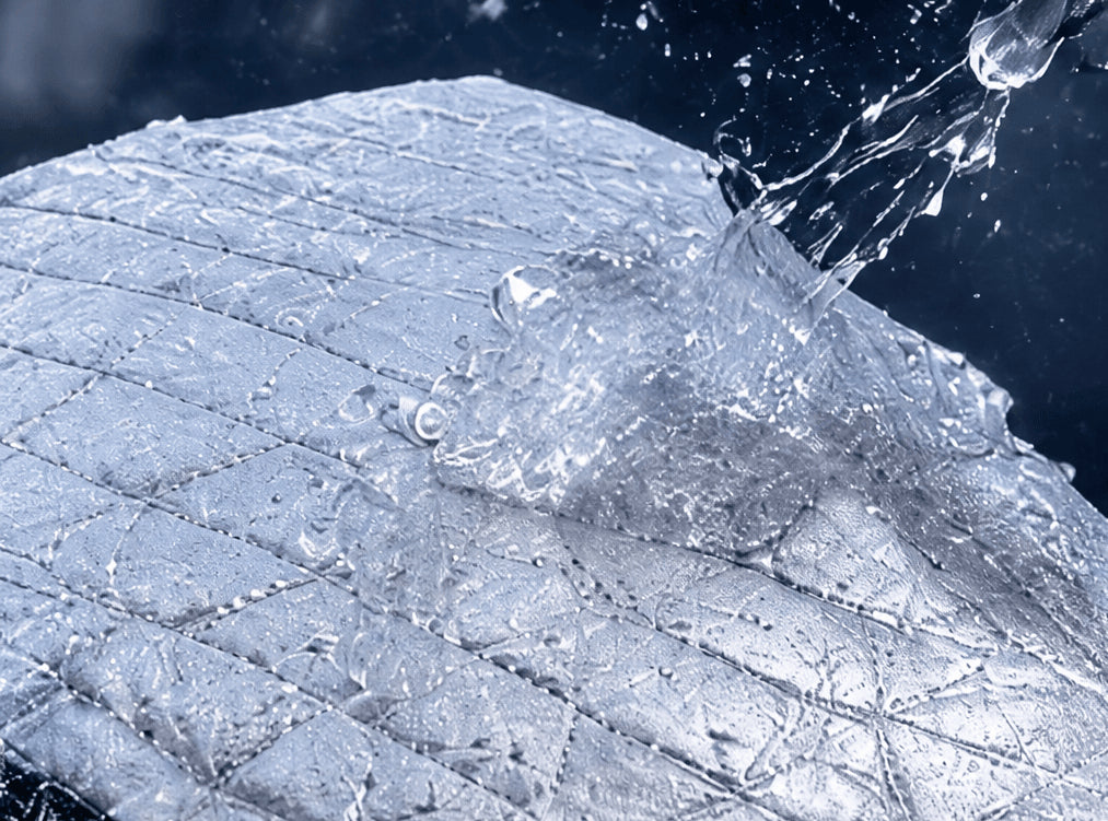 Water rinsing the silver outer surface