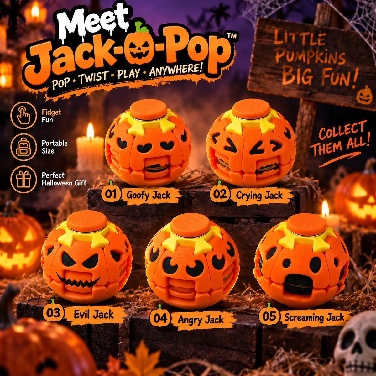 Meet Jack-O-Pop 🎃  The Light-Up Pumpkin You Can't Stop Pressing