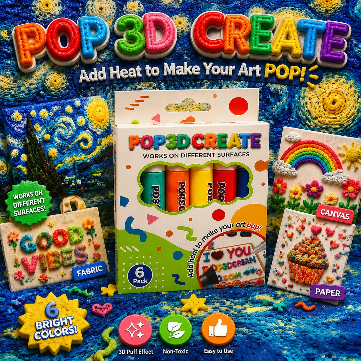 🔥 🖍️3D Relief Art Pen – Turn Flat Drawings Into Touchable 3D Art🪄