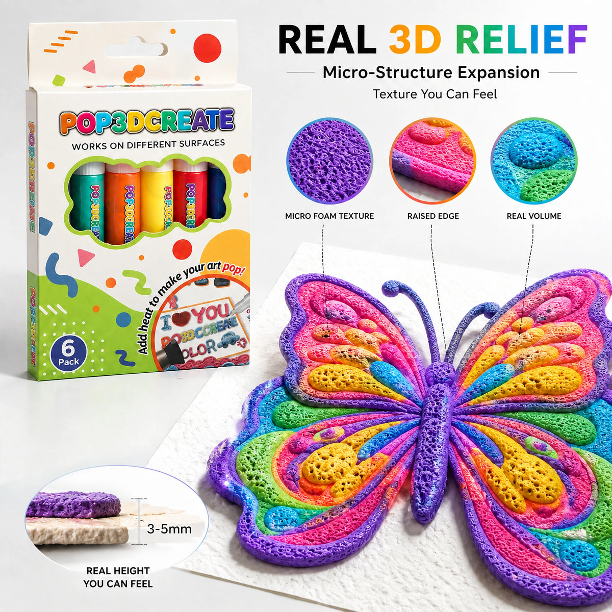 🔥 🖍️3D Relief Art Pen – Turn Flat Drawings Into Touchable 3D Art🪄