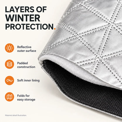 ❄️ Less Scraping, Easier Mornings! 🛡️ Magnetic Windshield Snow & Frost Cover