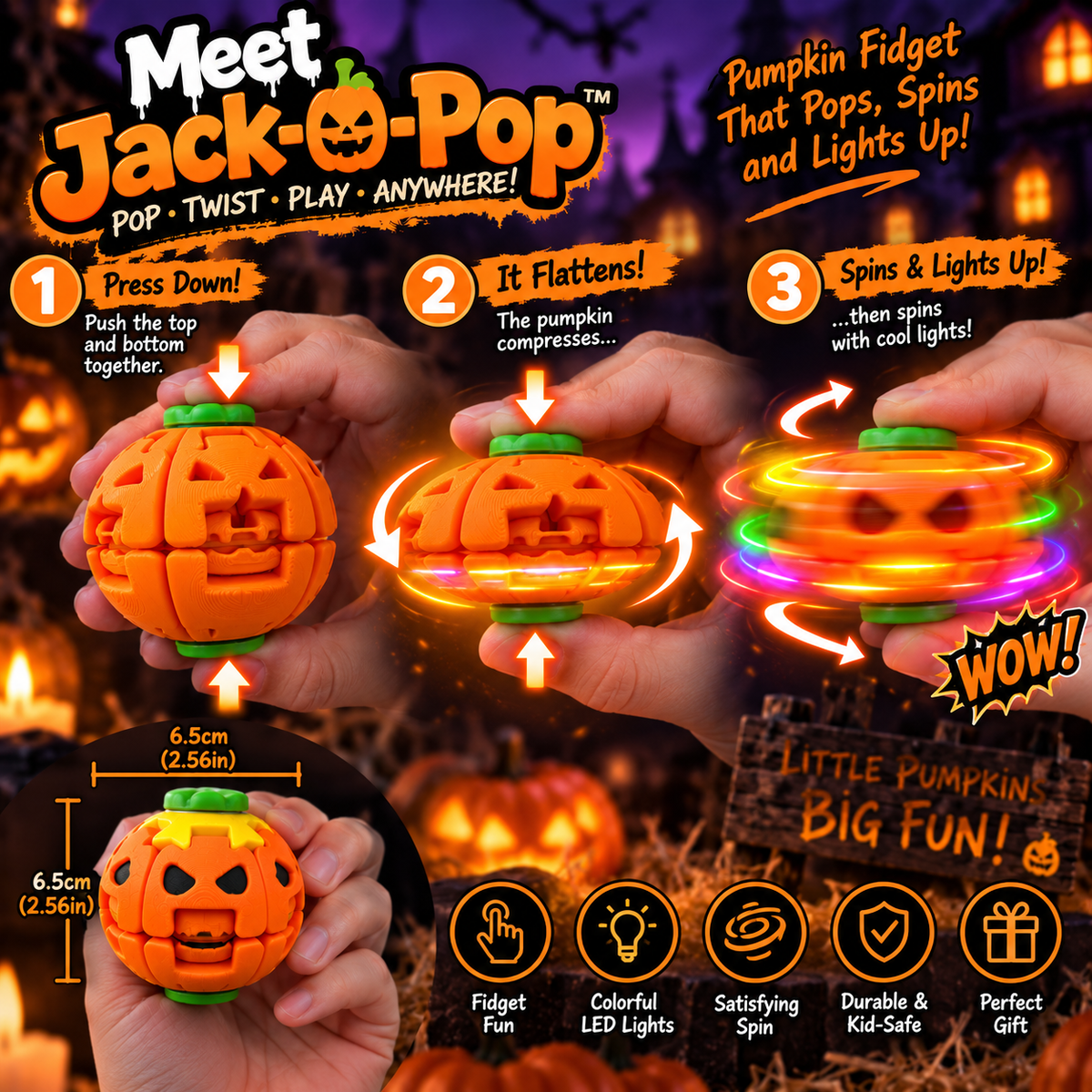 Meet Jack-O-Pop 🎃  The Light-Up Pumpkin You Can't Stop Pressing