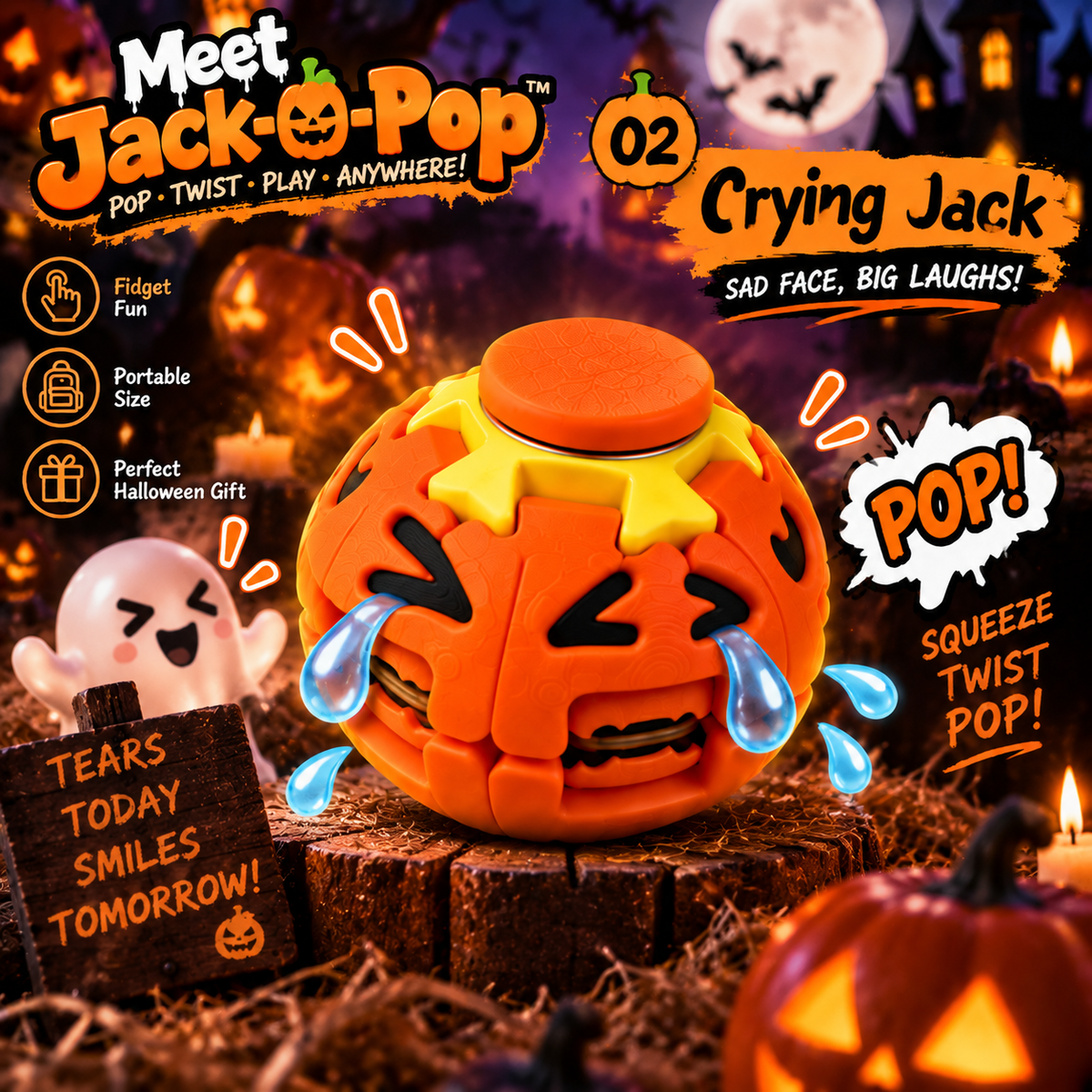 Meet Jack-O-Pop 🎃  The Light-Up Pumpkin You Can't Stop Pressing