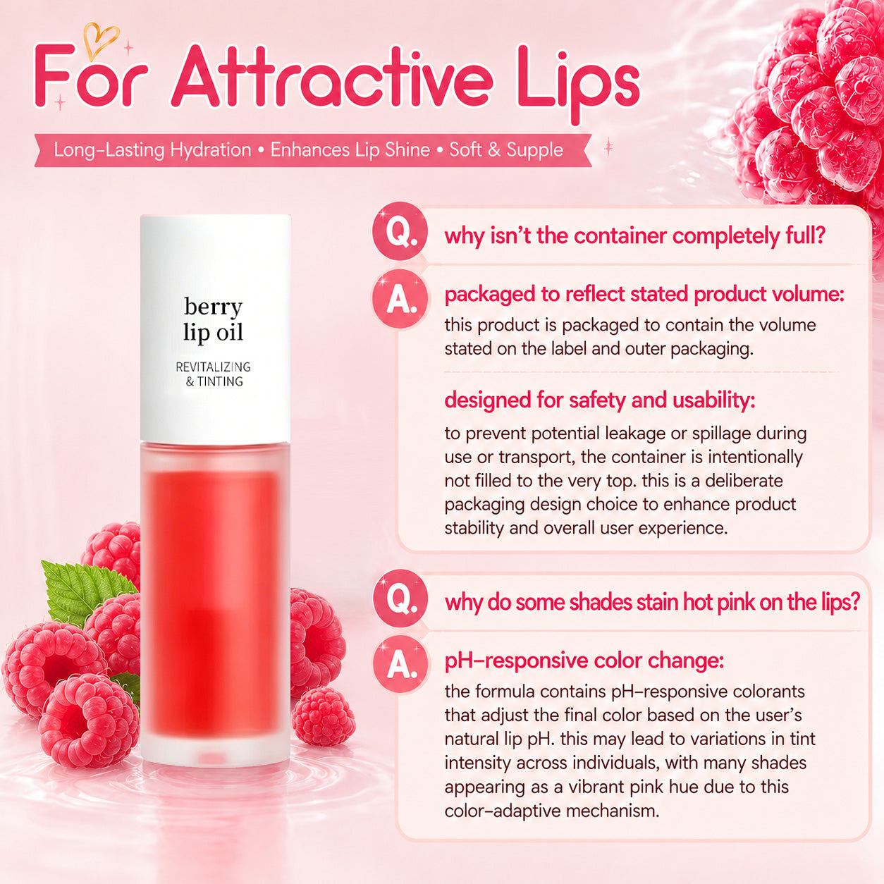 Lip oil FAQ and attractive lips product information