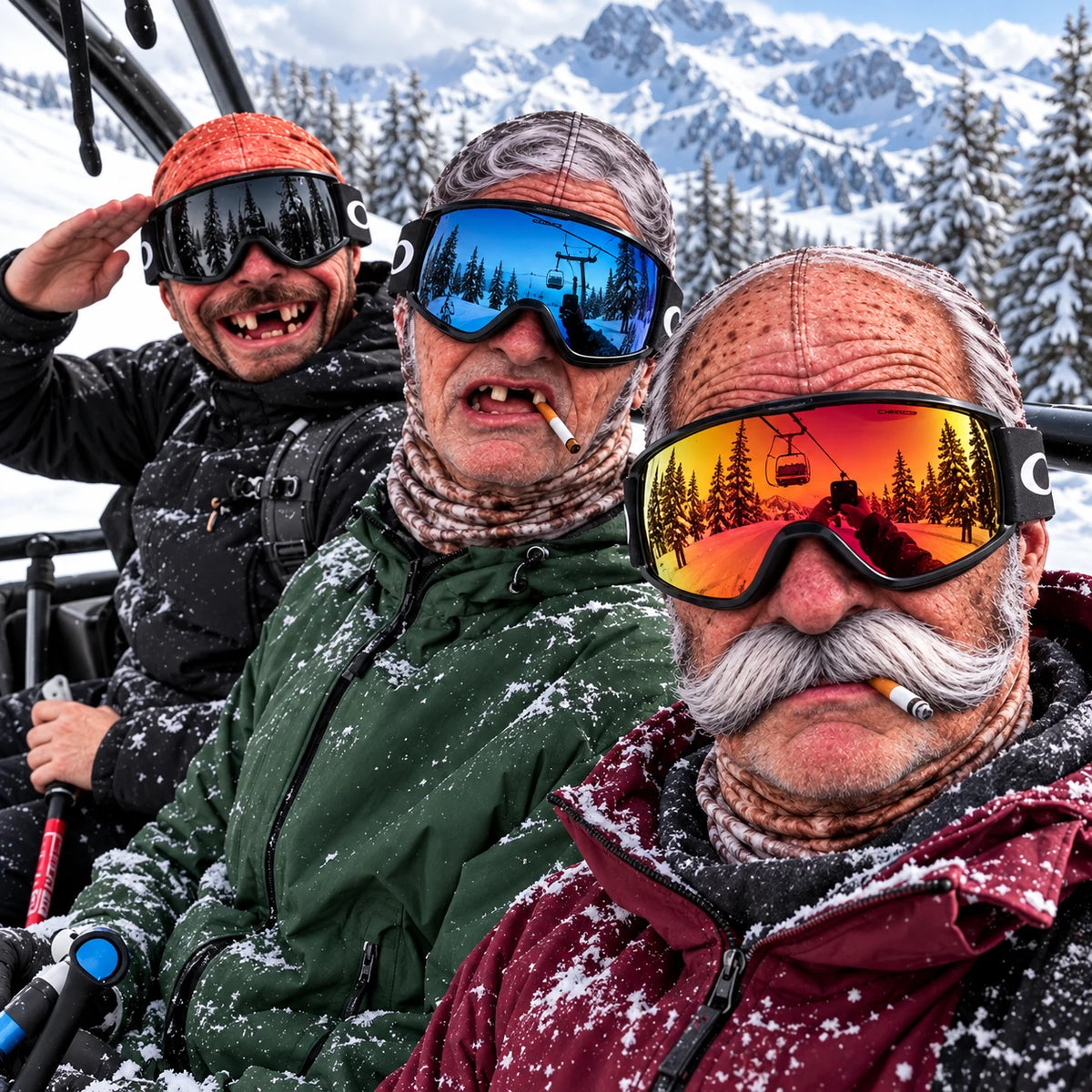 ⛷️The Grandpa Mask - Funny Old Man Ski Balaclava