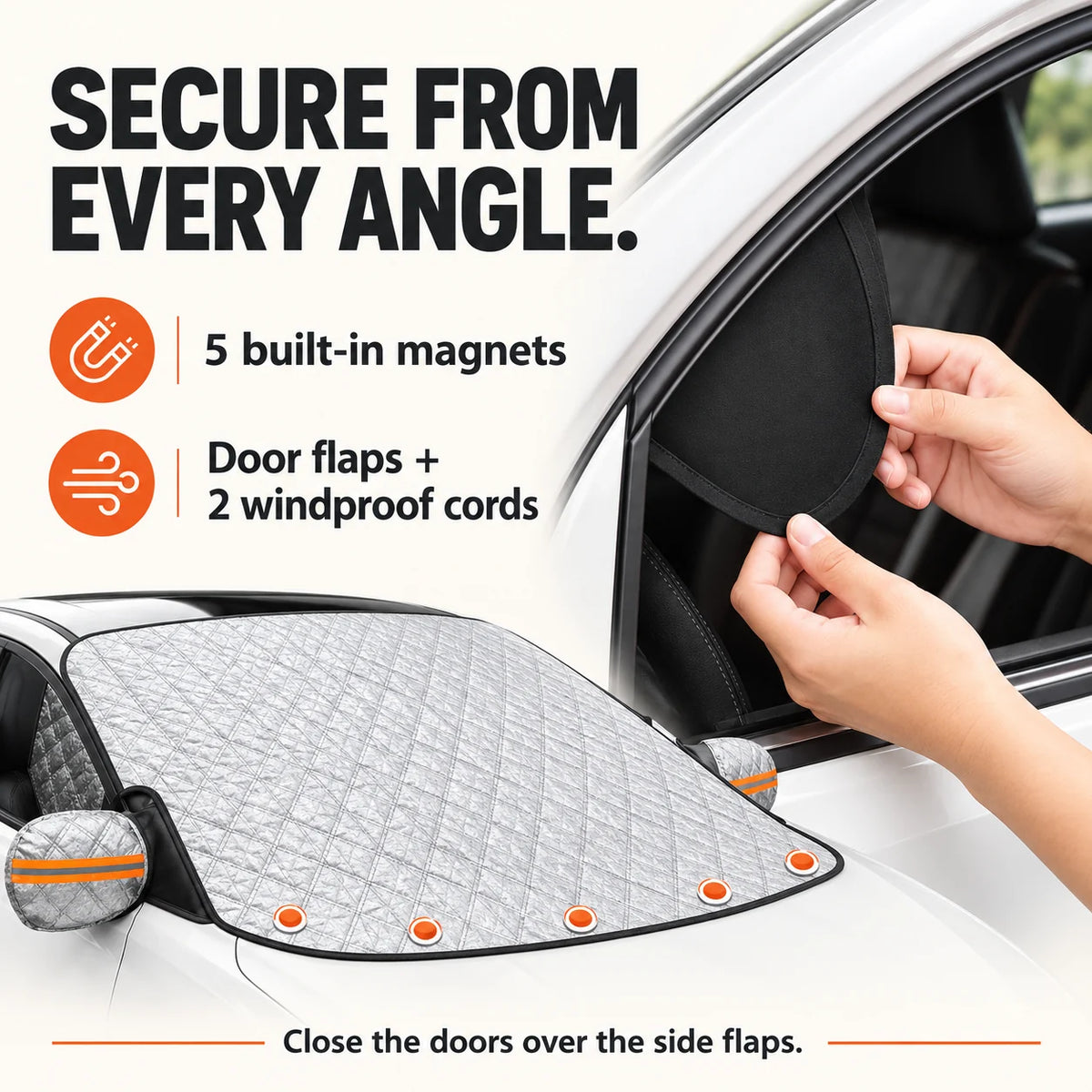 ❄️ Less Scraping, Easier Mornings! 🛡️ Magnetic Windshield Snow & Frost Cover