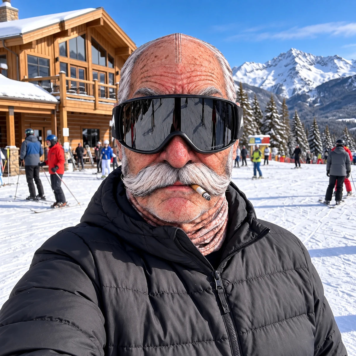 ⛷️The Grandpa Mask - Funny Old Man Ski Balaclava