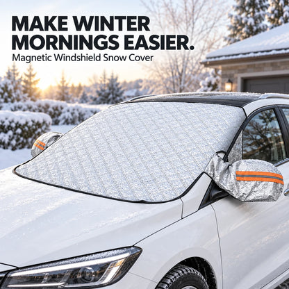 ❄️ Less Scraping, Easier Mornings! 🛡️ Magnetic Windshield Snow & Frost Cover