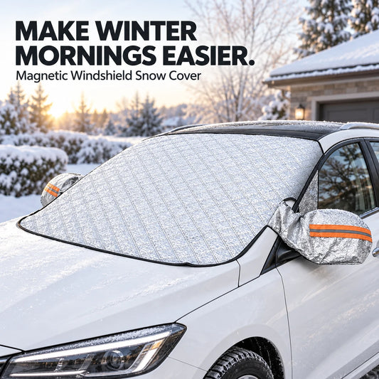 ❄️ Less Scraping, Easier Mornings! 🛡️ Magnetic Windshield Snow & Frost Cover
