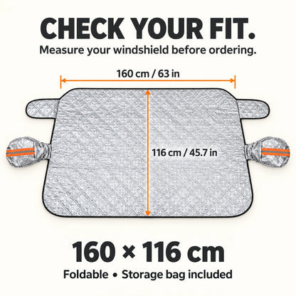 ❄️ Less Scraping, Easier Mornings! 🛡️ Magnetic Windshield Snow & Frost Cover