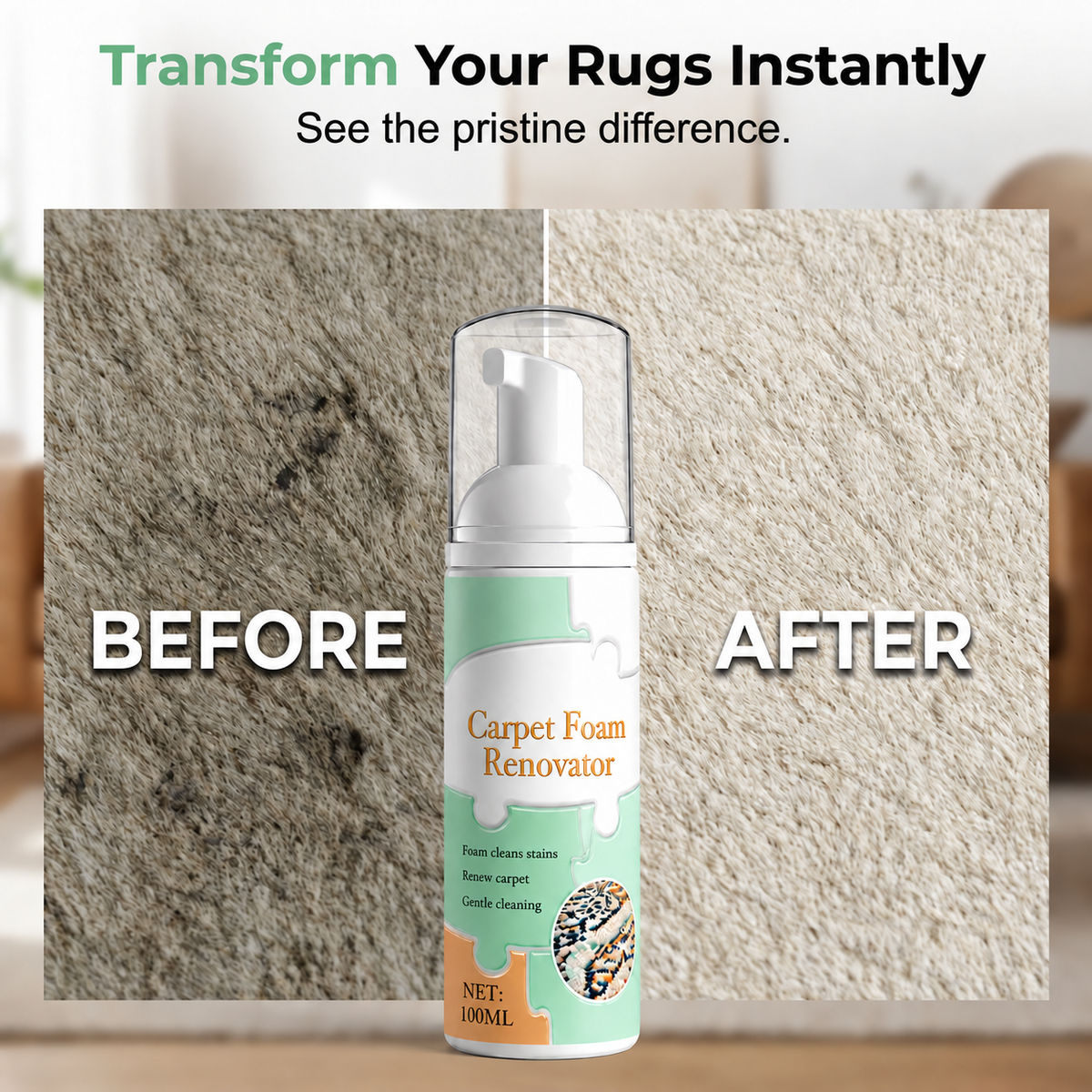 🔥Limited Time 60% OFF🔥 Waterless Carpet Cleaning Foam – No Wet Mess, Just Pure Clean!